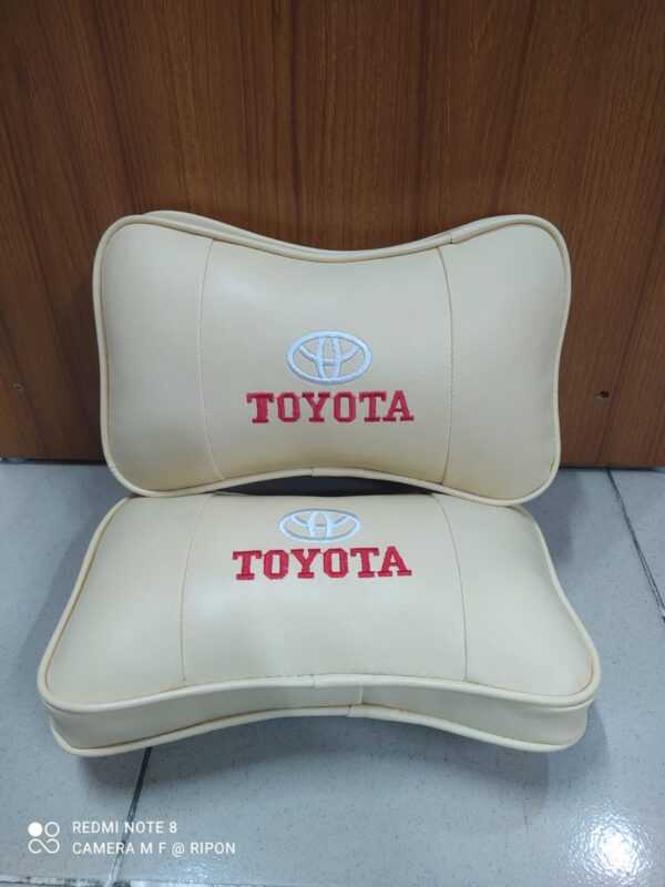 Neck Support Pillow Toyota Pearl White Color (2pcs)